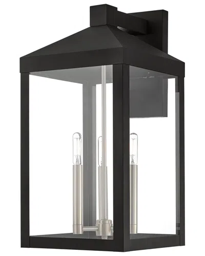Livex Lighting Nyack 3 Light Bk Outdoor Wall Lantern In Black