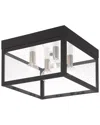 Livex Lighting Nyack 4 Light Bk Outdoor Ceiling Mount In Black