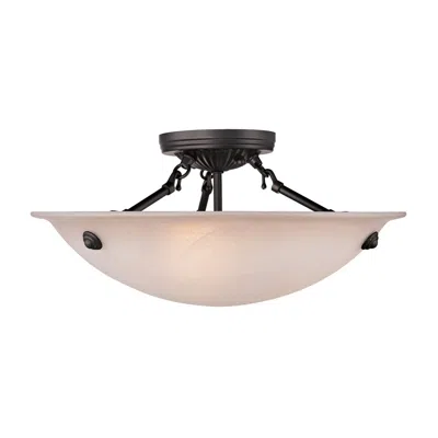 Livex Lighting Oasis 16" Wide Bronze Bowl Ceiling Light