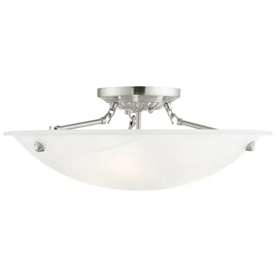 Livex Lighting Oasis 20" Wide Brushed Nickel Bowl Ceiling Light