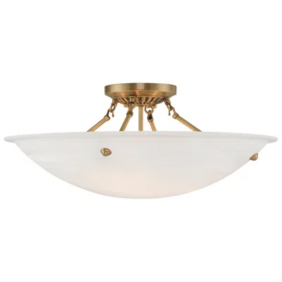 Livex Lighting Oasis 24" Wide Antique Brass Bowl Ceiling Light