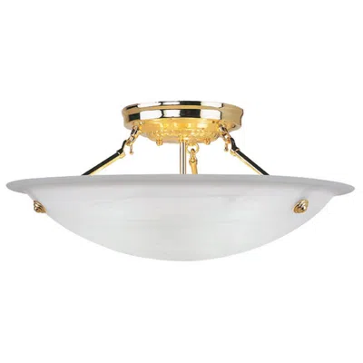 Livex Lighting Oasis 3 Light Polished Brass Ceiling Mount