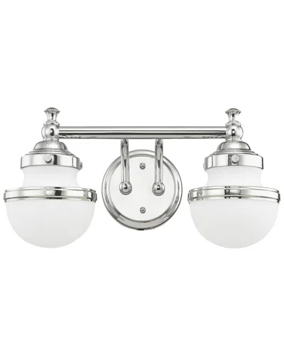 Livex Lighting Oldwick 2-light Polished Chrome Bath-light In White