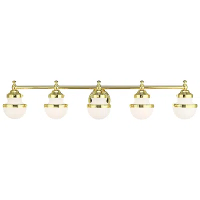 Livex Lighting Oldwick 5 Light Polished Brass Bath Vanity In Gold