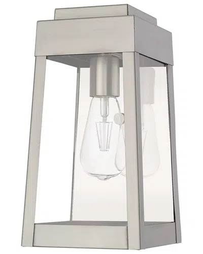 Livex Lighting Oslo 1 Light Brushed Nickel Outdoor Wall Lantern In Animal Print