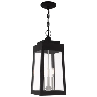 Livex Lighting Oslo 3 Light Black Outdoor Pendant Lantern