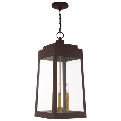 Livex Lighting Oslo 3 Light Bronze Outdoor Pendant Lantern