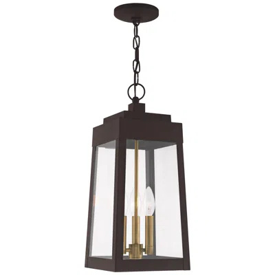Livex Lighting Oslo 8 1/4" Wide Bronze 3-light Outdoor Lantern Mini Pendant