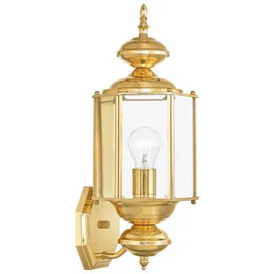 Livex Lighting Outdoor Basics 17" Polished Brass Outdoor Wall Light