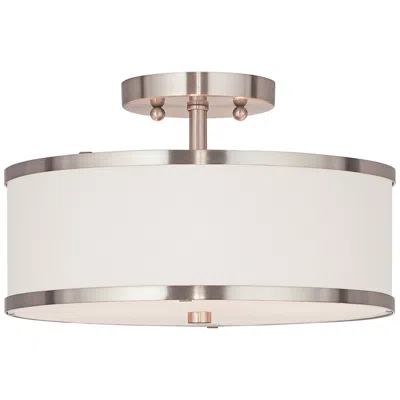 Livex Lighting Park Ridge 13" Wide Brushed Nickel Ceiling Light