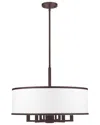 Livex Lighting Park Ridge 7-light Bronze Pendant Chandelier In White