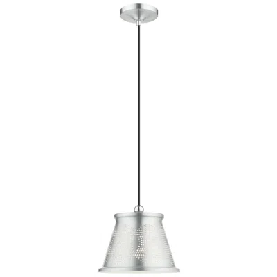Livex Lighting Pendants 1 Light Brushed Aluminum Mini Pendant
