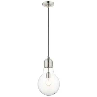 Livex Lighting Pendants 1 Light Brushed Nickel Mini Pendant