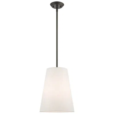 Livex Lighting Prato 1 Light Bronze Shaded Chandelier In Black