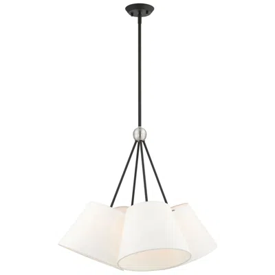 Livex Lighting Prato 4 Light Black Shaded Chandelier