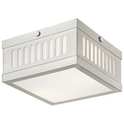 Livex Lighting Prentice 2 Light Brushed Nickel Ceiling Mount In Gray