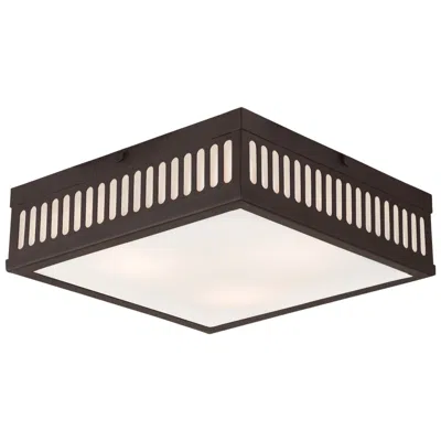 Livex Lighting Prentice 3 Light Bronze Ceiling Mount