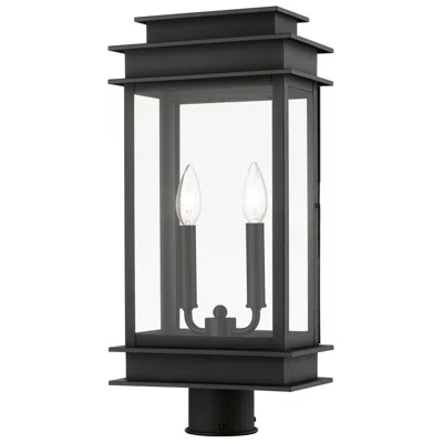 Livex Lighting Princeton 2 Light Black Outdoor Large Post Top Lantern