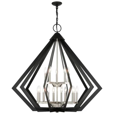 Livex Lighting Prism 15 Light Black Foyer Chandelier