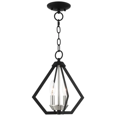 Livex Lighting Prism 2 Light Black Convertible Mini Chandelier/ceiling Mount