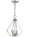 Livex Lighting Prism 2-light Bn Mini Chandelier/ceiling Mount In Metallic