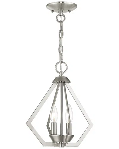 Livex Lighting Prism 2-light Bn Mini Chandelier/ceiling Mount In Metallic