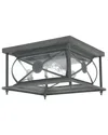 Livex Lighting Providence 2-light Charcoal Outdoor Ceiling Mount