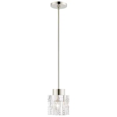 Livex Lighting Rotterdam 1 Light Polished Nickel Mini Pendant