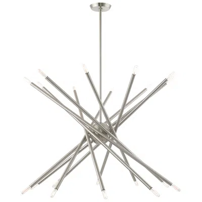 Livex Lighting Soho 20 Light Brushed Nickel Chandelier In Gray