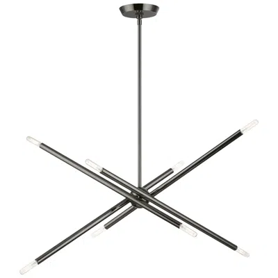 Livex Lighting Soho 31 1/2" Wide Black Chrome 8-light Linear Chandelier