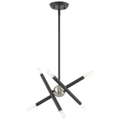 Livex Lighting Soho 6 Light Scandinavian Gray Mini Chandelier In Black