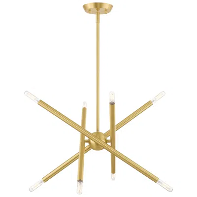 Livex Lighting Soho 8 Light Satin Brass Chandelier In Gold