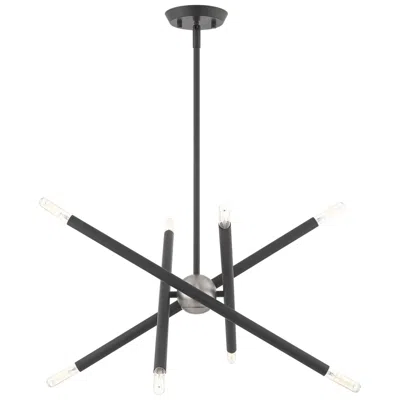 Livex Lighting Soho 8 Light Scandinavian Gray Chandelier In Black