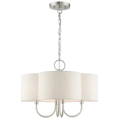 Livex Lighting Solstice 18" Brushed Nickel Modern Shade Chandelier