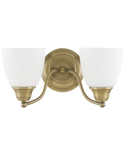 Livex Lighting Somerville 2-light Antique Brass Bath-light In Gold