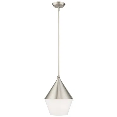Livex Lighting Stockholm 1 Light Brushed Nickel Mini Pendant