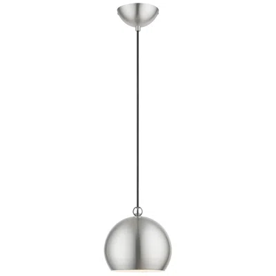 Livex Lighting Stockton 1 Light Brushed Nickel Globe Mini Pendant