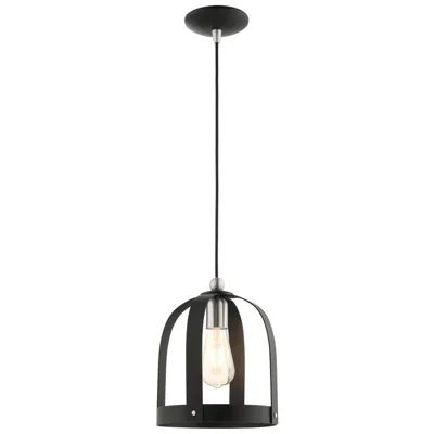 Livex Lighting Stoneridge 1 Light Textured Black Mini Pendant