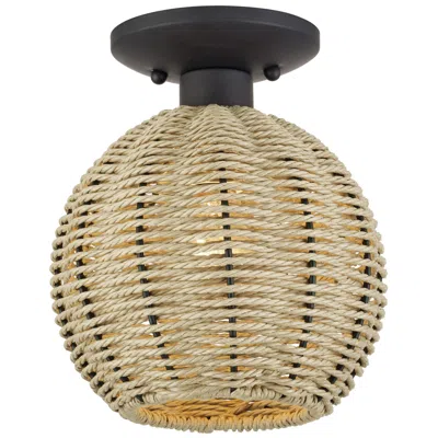 Livex Lighting Summervine 1 Light Bronze Small Semi-flush In Black