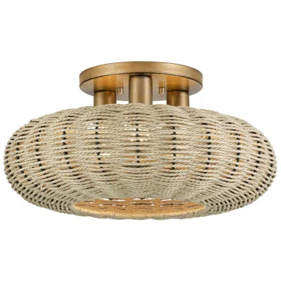 Livex Lighting Summervine 3 Light Antique Gold Leaf Large Semi-flush