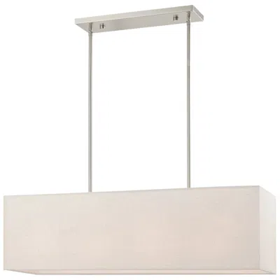 Livex Lighting Summit 36" Wide Brushed Nickel Linear Shade Chandelier