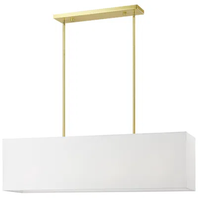 Livex Lighting Summit 4 Light Satin Brass Linear Chandelier