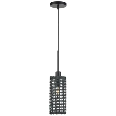 Livex Lighting Twinewell 1 Light Black Mini Pendant