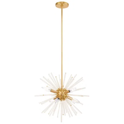 Livex Lighting Utopia 20" Wide Brass And Crystal 6-light Starburst Pendant