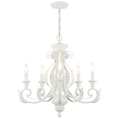 Livex Lighting Valencia 5 Light Shiny White Chandelier