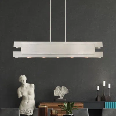 Livex Lighting Varick 5 - Light Kitchen Island Pendant In Brushed Nickel