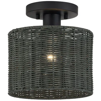 Livex Lighting Weavington 1 Light Black Small Semi-flush