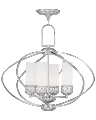 Livex Lighting Westfield 4-light Brushed Nickel Chandelier In Metallic
