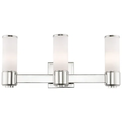 Livex Lighting Weston 3 Light Polished Nickel Ada Wall Sconce In Silver