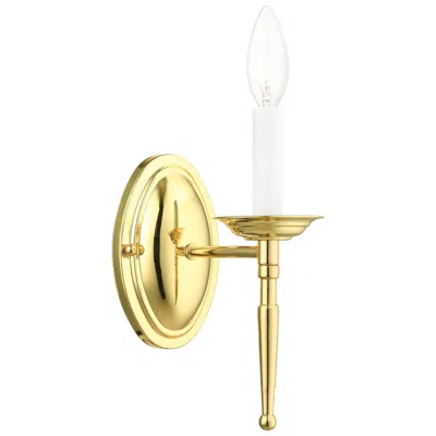 Livex Lighting Williamsburg 1 Light Polished Brass Candle Wall Sconce